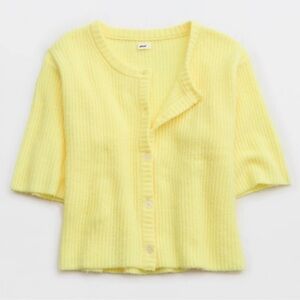 aerie unREAL short sleeve cardigan